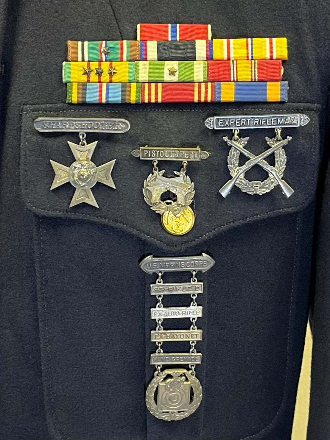 USMC Marine Corps Dress Blues Uniform Grouping (WW2 through Vietnam)