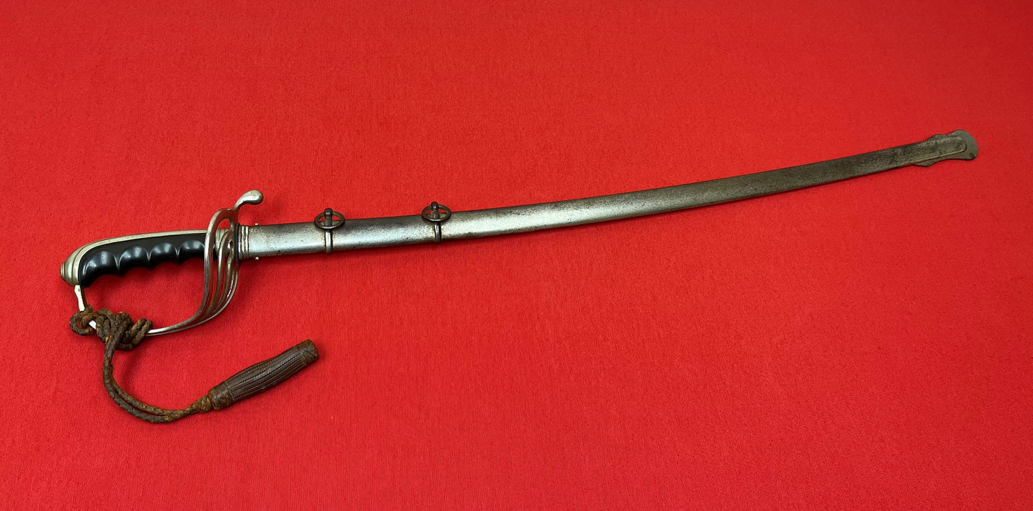 WW2 Era U.S. M1902 Officer’s Sword & Scabbard W/ Knot ENGRAVED
