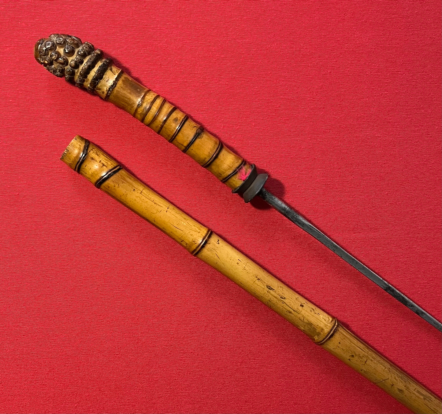 Original 19th Century Bamboo Sword Cane / Swordstick - Swagger Stick