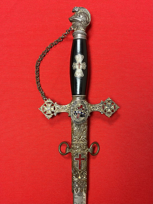 1890’s Knights Templar Fraternal Order Sword (Named & engraved) by Henderson-Ames Co.