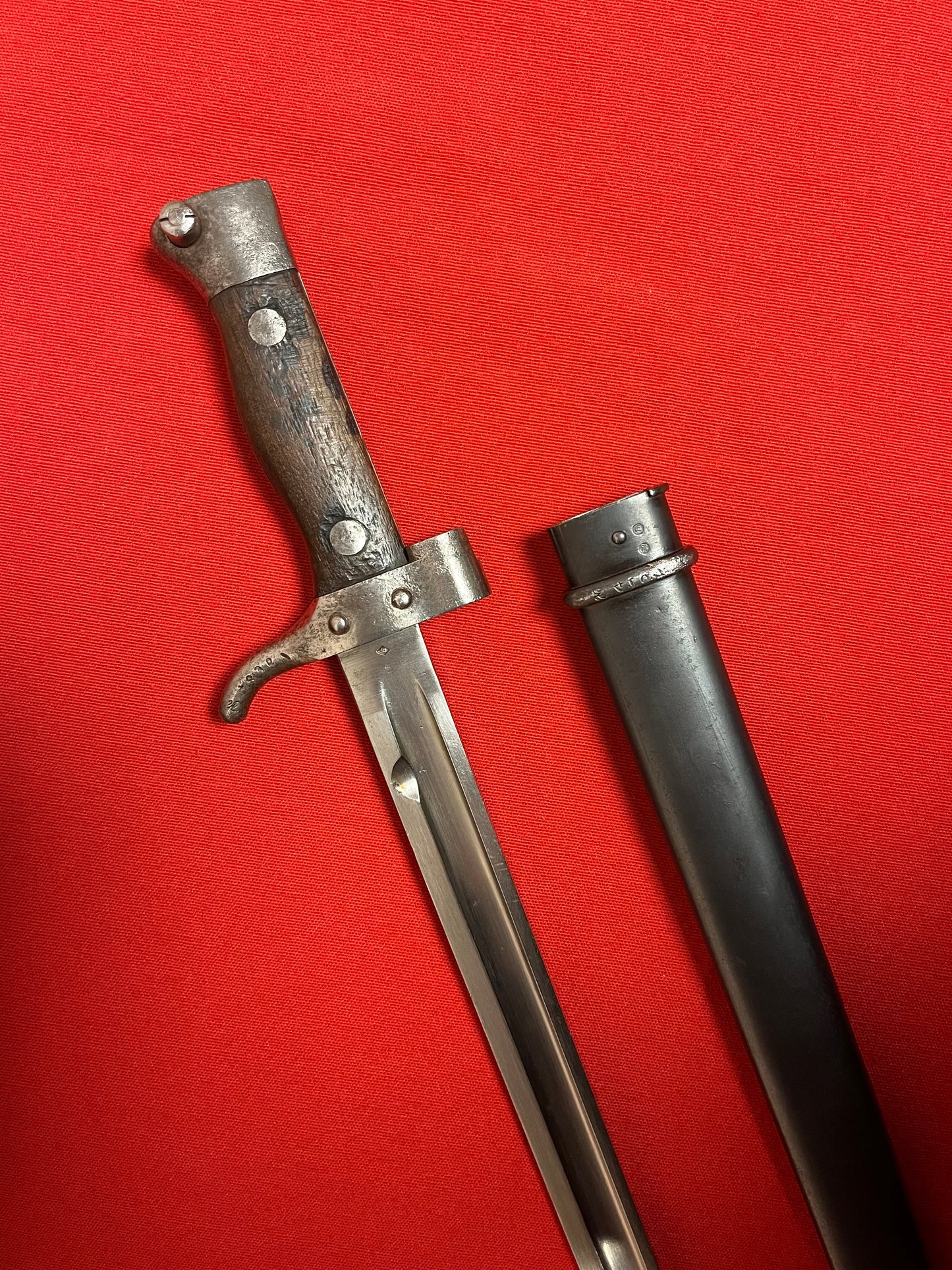 WW1 FRENCH M1892 MANNLICHER BERTHIER BAYONET & SCABBARD