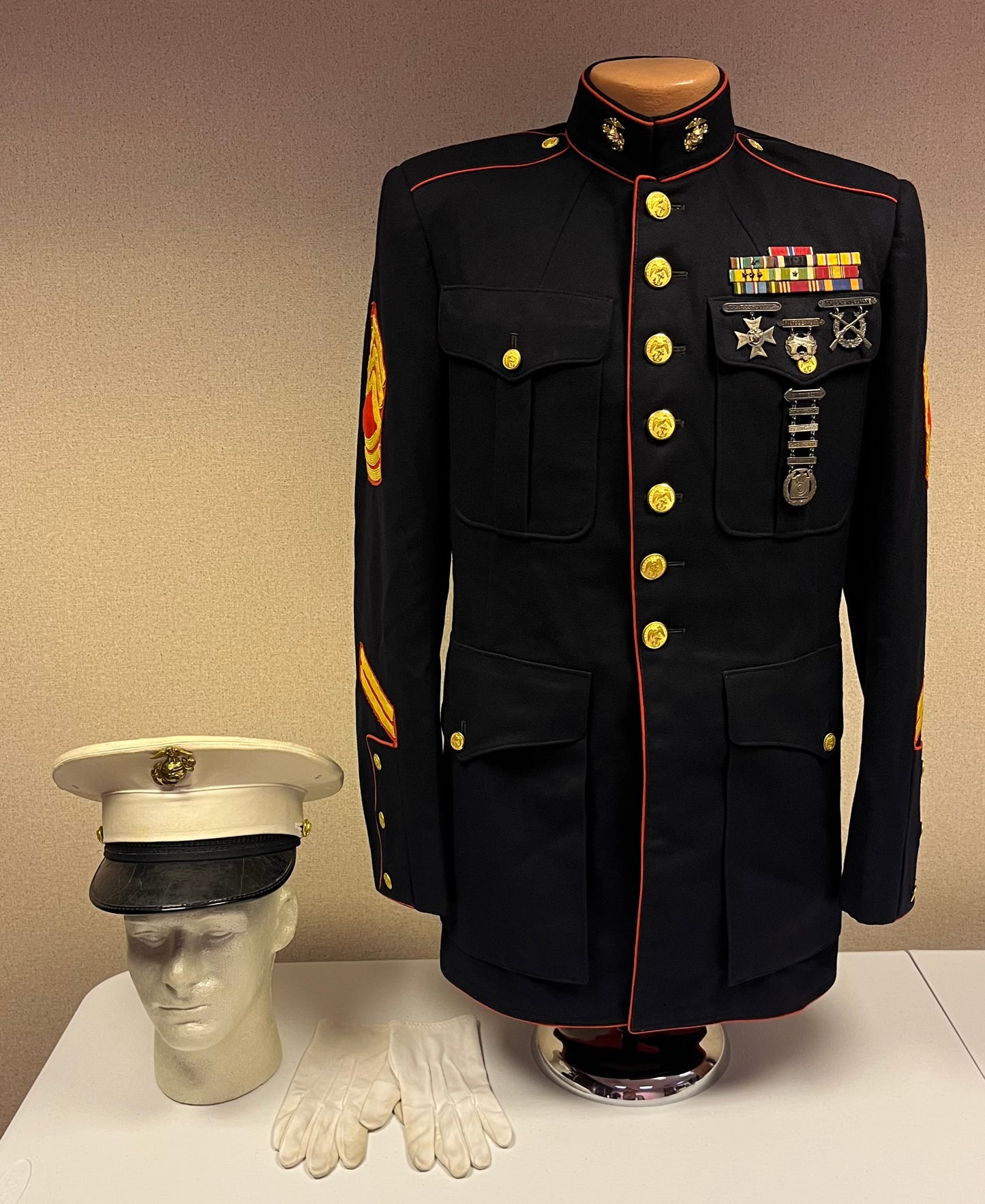 USMC Marine Corps Dress Blues Uniform Grouping (WW2 through Vietnam)