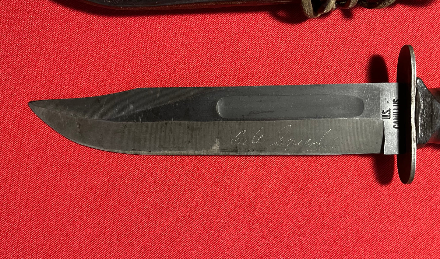Vietnam Era U.S. CAMILLUS NY MARK 2 Fighting Knife MK2 / Blade "Name" engraved