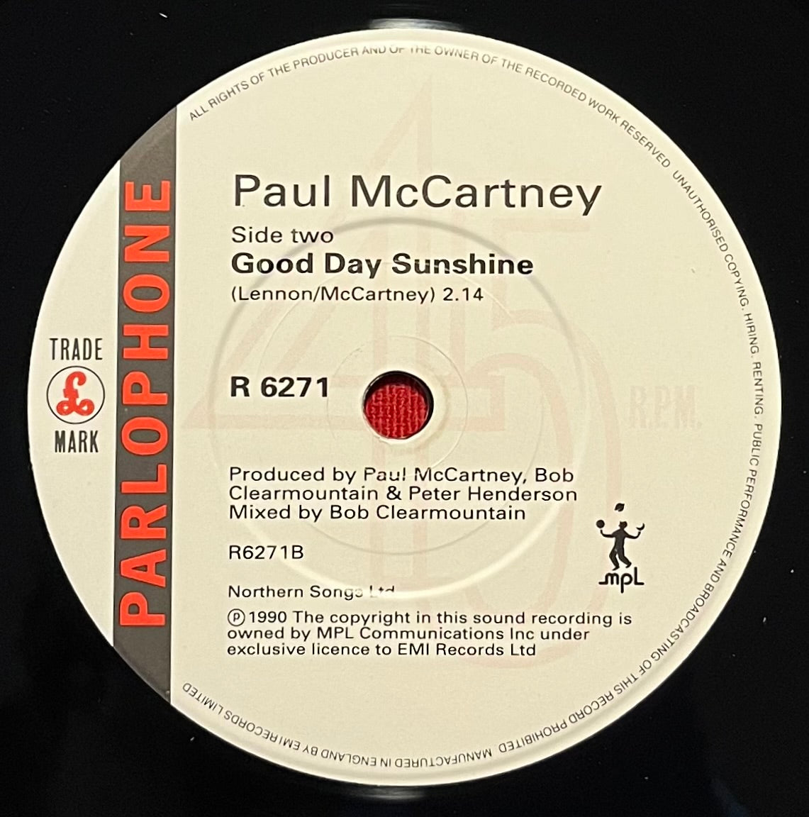 The Beatles (Paul McCartney) - Birthday 7” 45 RPM Record 1990 OG / UK Pressing