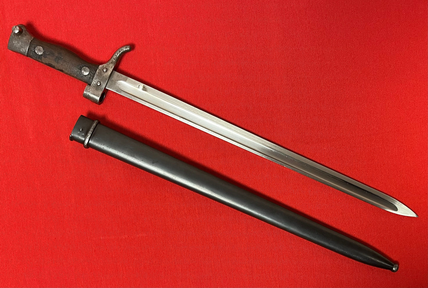 WW1 FRENCH M1892 MANNLICHER BERTHIER BAYONET & SCABBARD