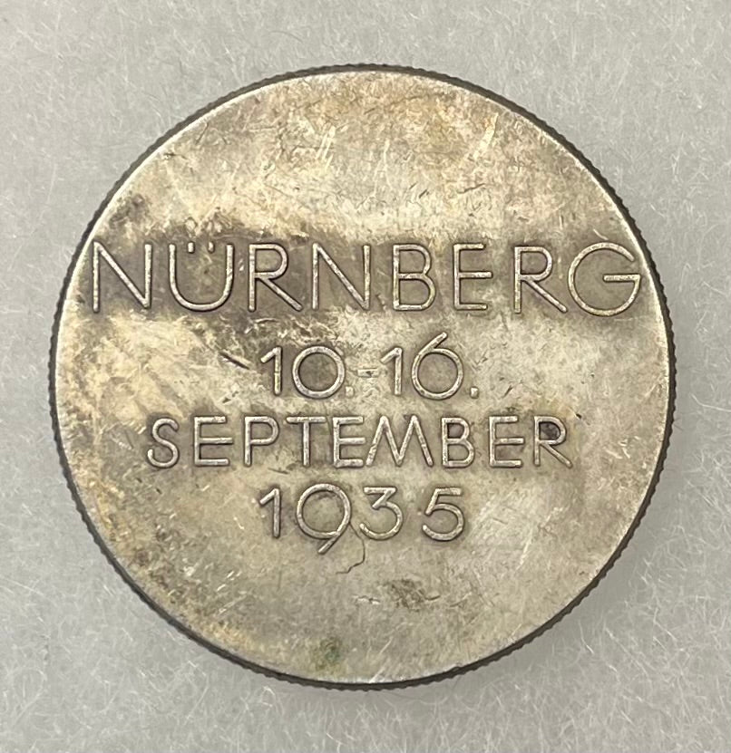 WWll Era 1935 German Nuremberg Rally Medal by R. Klein