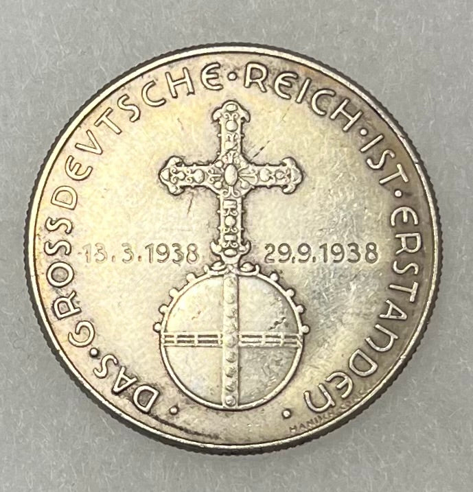 WWll German Annexation of Austria (Anschluss) 1938 Silver Commemorative Medal