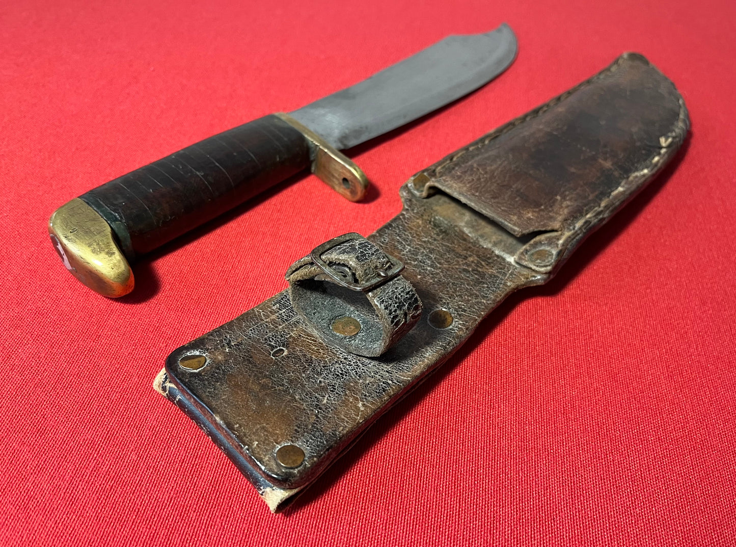 WW2 U.S Fighting Knife "Bowie Style" Theater Made with Named Scabbard
