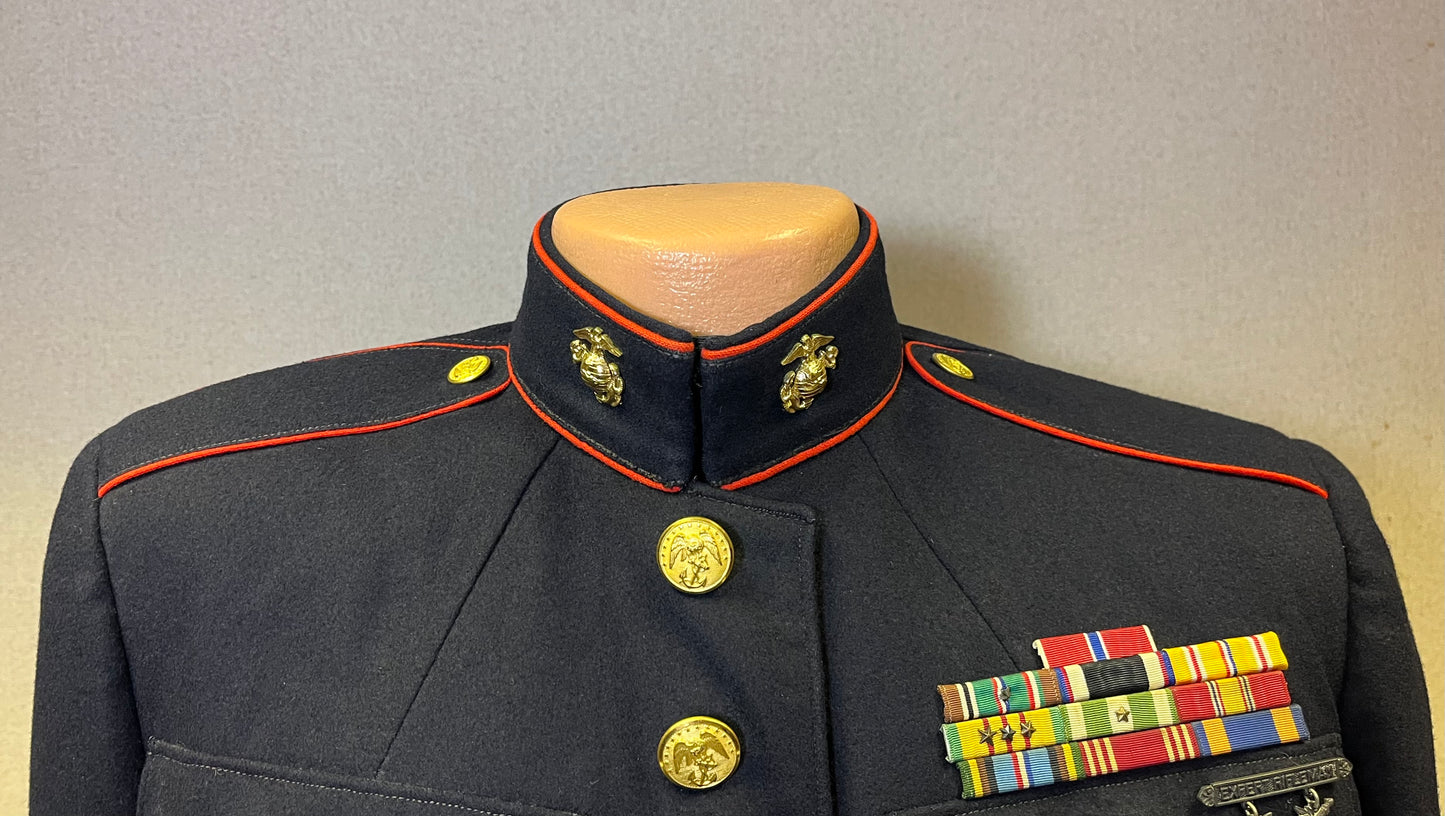 USMC Marine Corps Dress Blues Uniform Grouping (WW2 through Vietnam)