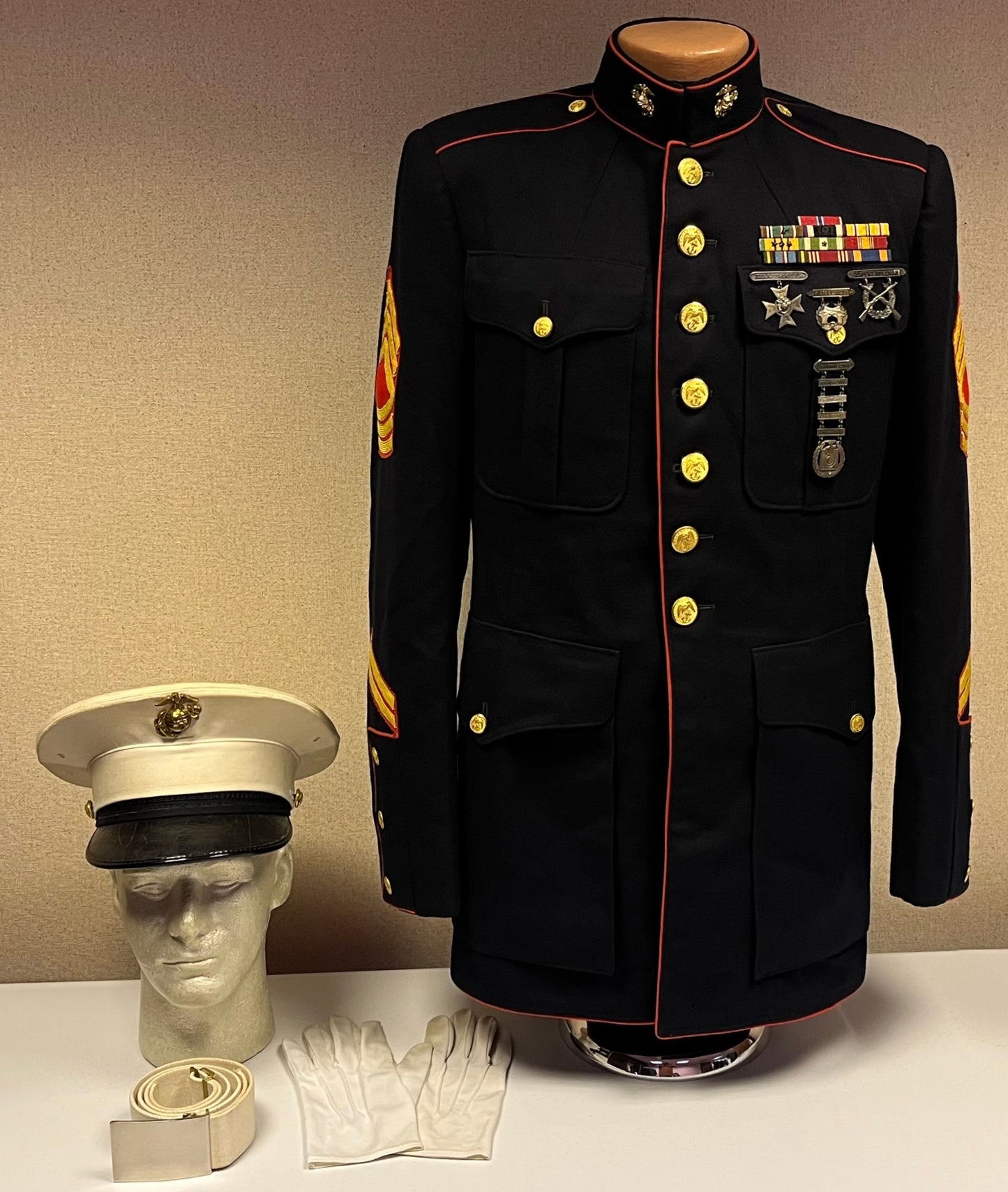 USMC Marine Corps Dress Blues Uniform Grouping (WW2 through Vietnam)