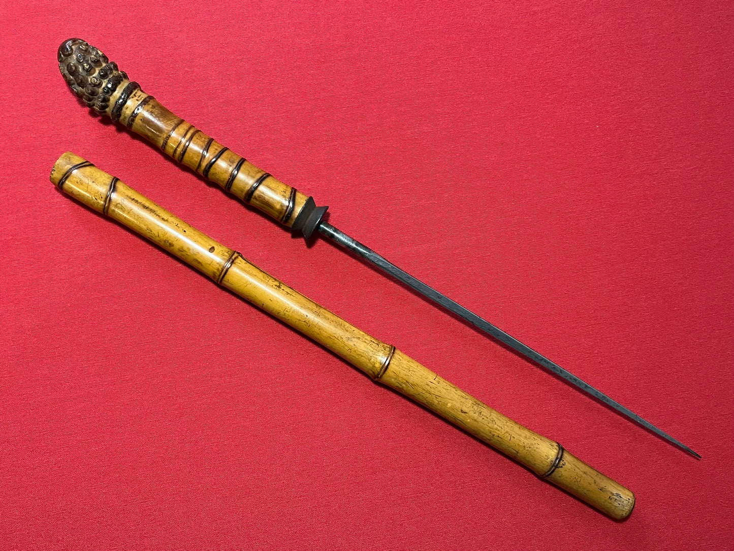 Original 19th Century Bamboo Sword Cane / Swordstick - Swagger Stick