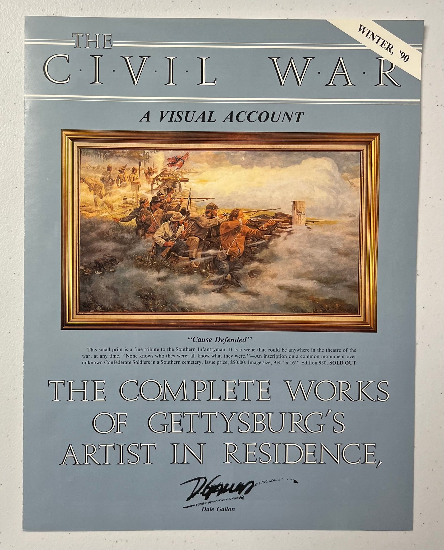Dale Gallon (Night Assault) Civil War Framed Print - Singed & Numbered W/ COA
