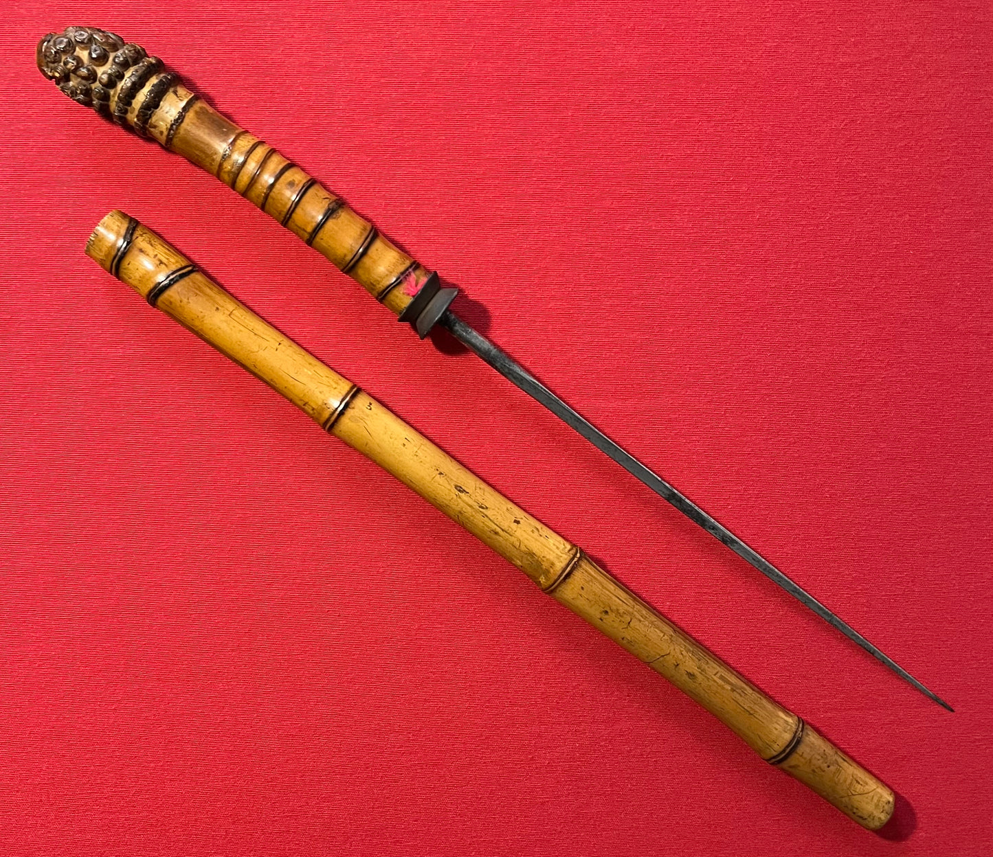 Original 19th Century Bamboo Sword Cane / Swordstick - Swagger Stick