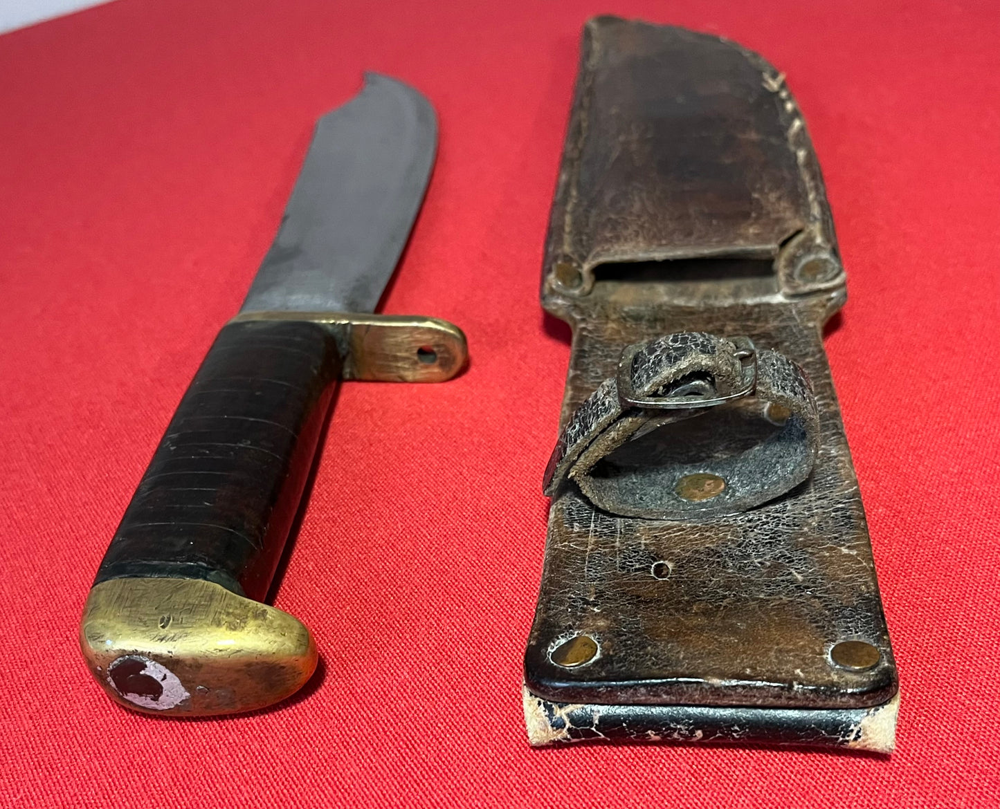 WW2 U.S Fighting Knife "Bowie Style" Theater Made with Named Scabbard