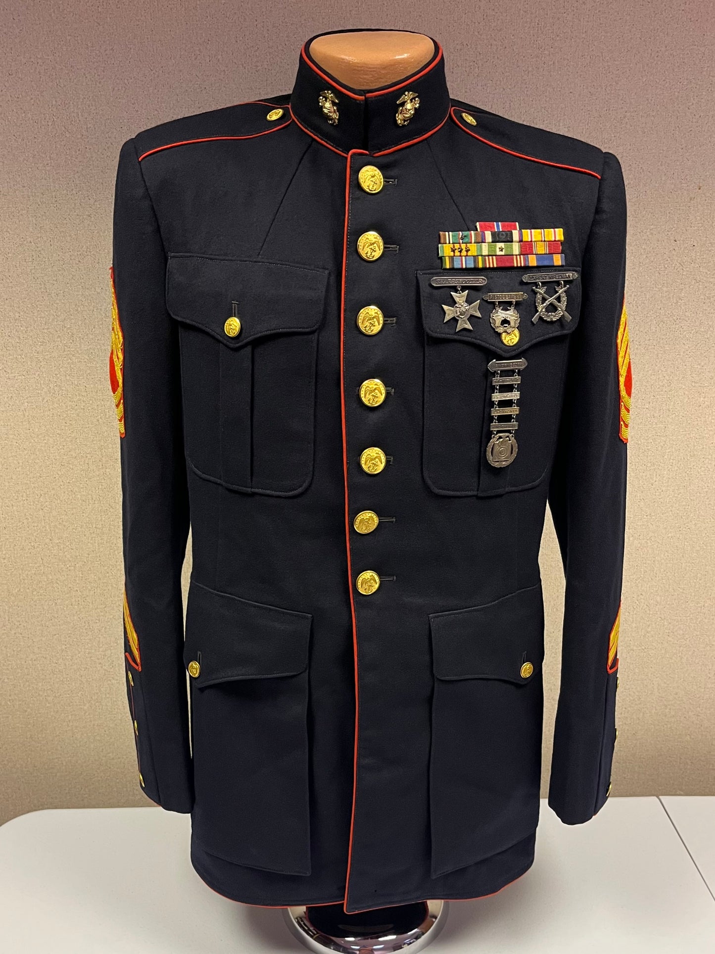 USMC Marine Corps Dress Blues Uniform Grouping (WW2 through Vietnam)