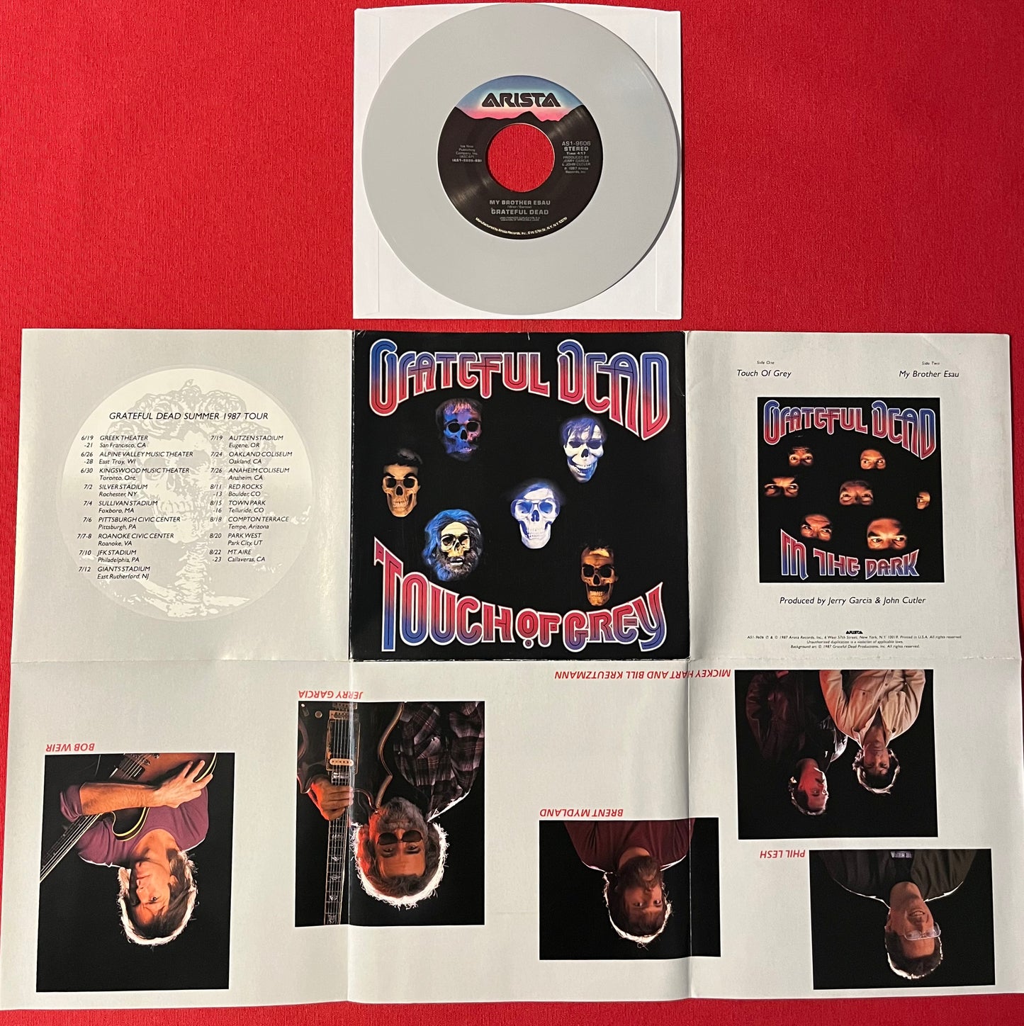 GRATEFUL DEAD- Touch Of Grey 1987 Limited Edition Colored 7" 45RPM Record / Poster Sleeve