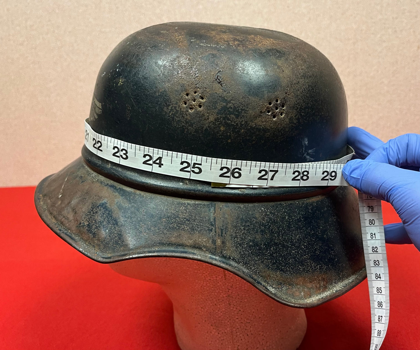 WW2 GERMAN M38 LUFTSCHUTZ "AIR RAID" GLADIATOR HELMET BATTLEFIELD PICKUP