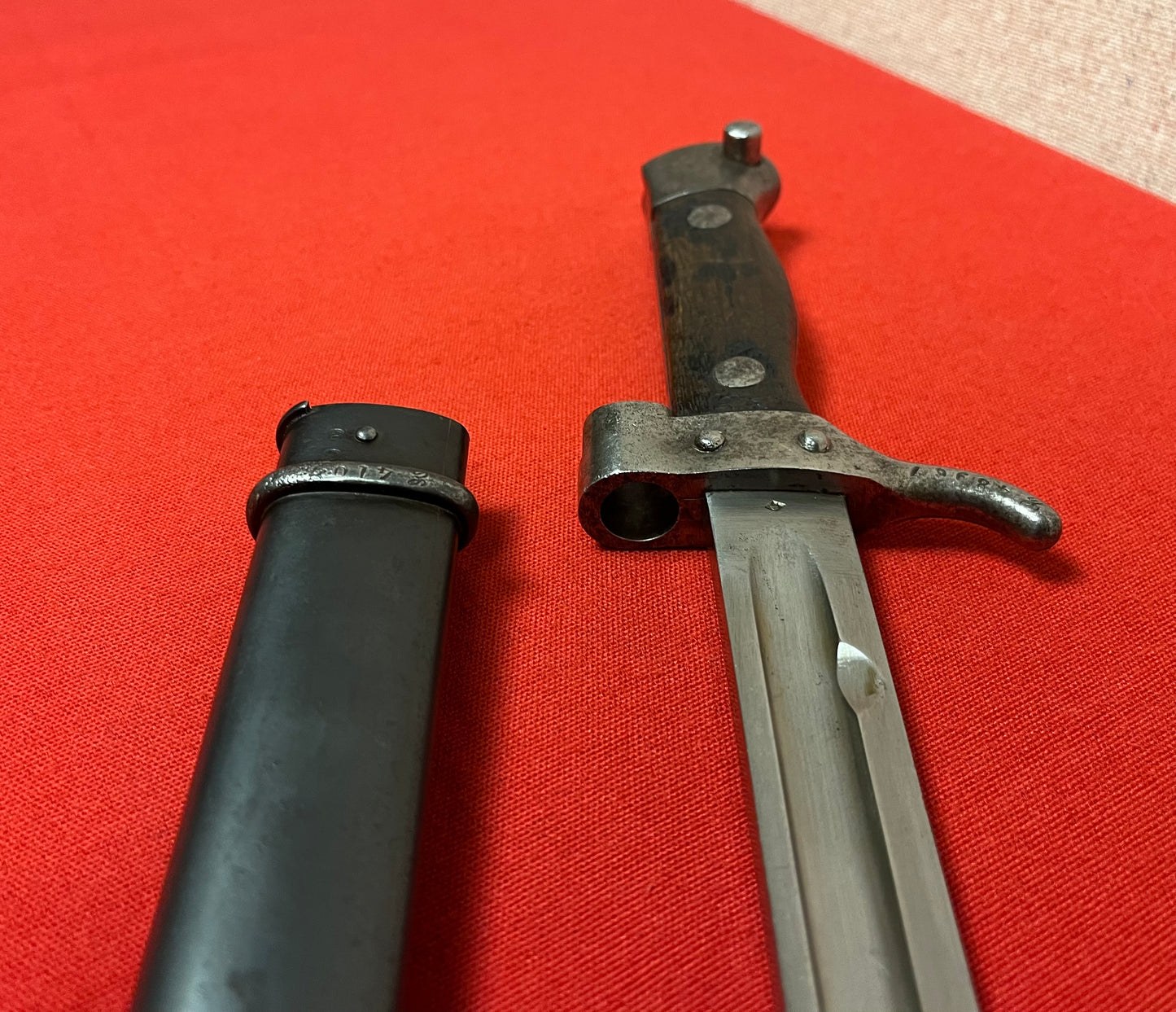 WW1 FRENCH M1892 MANNLICHER BERTHIER BAYONET & SCABBARD