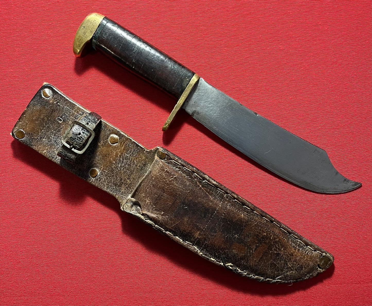 WW2 U.S Fighting Knife "Bowie Style" Theater Made with Named Scabbard