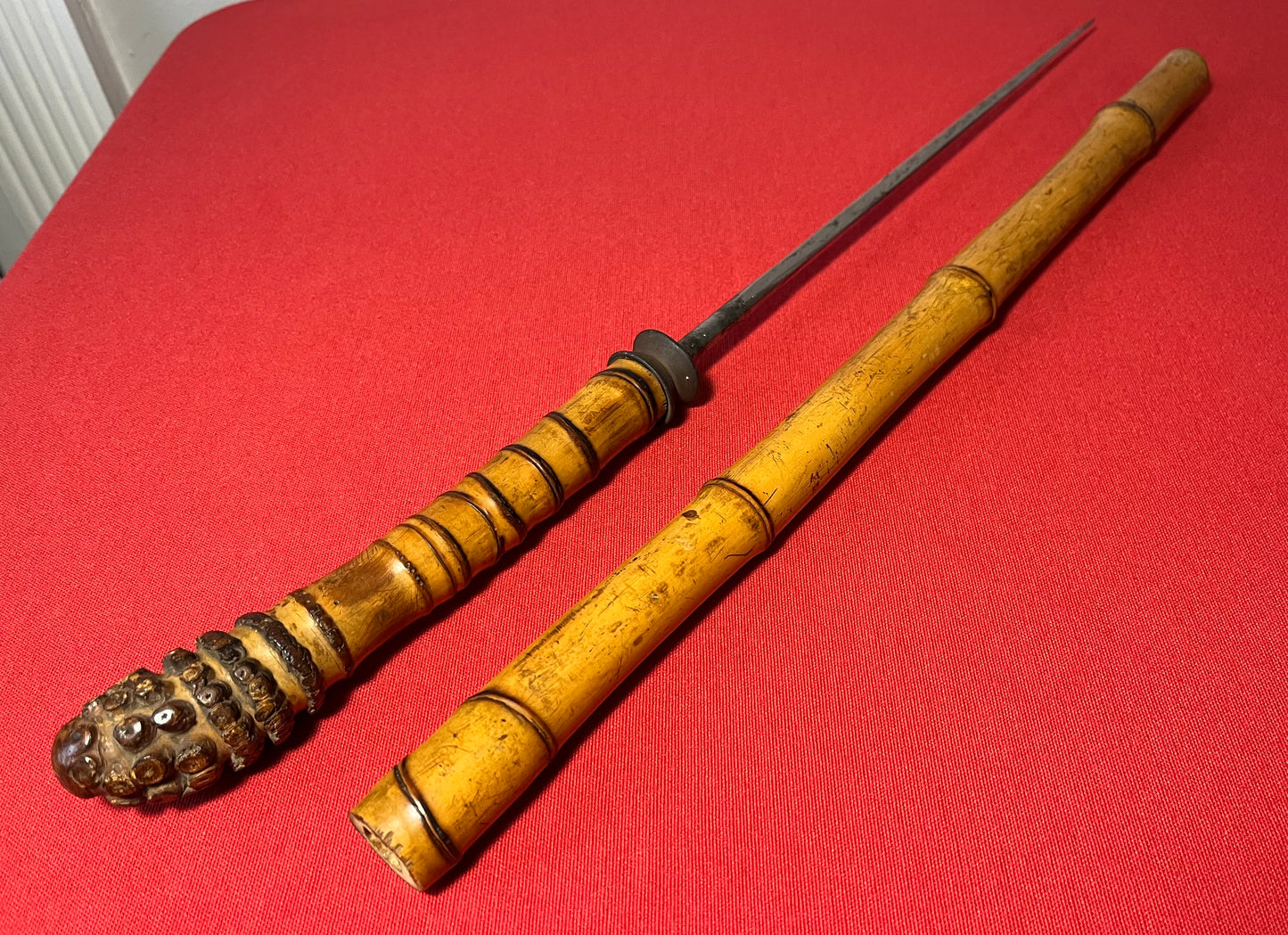 Original 19th Century Bamboo Sword Cane / Swordstick - Swagger Stick