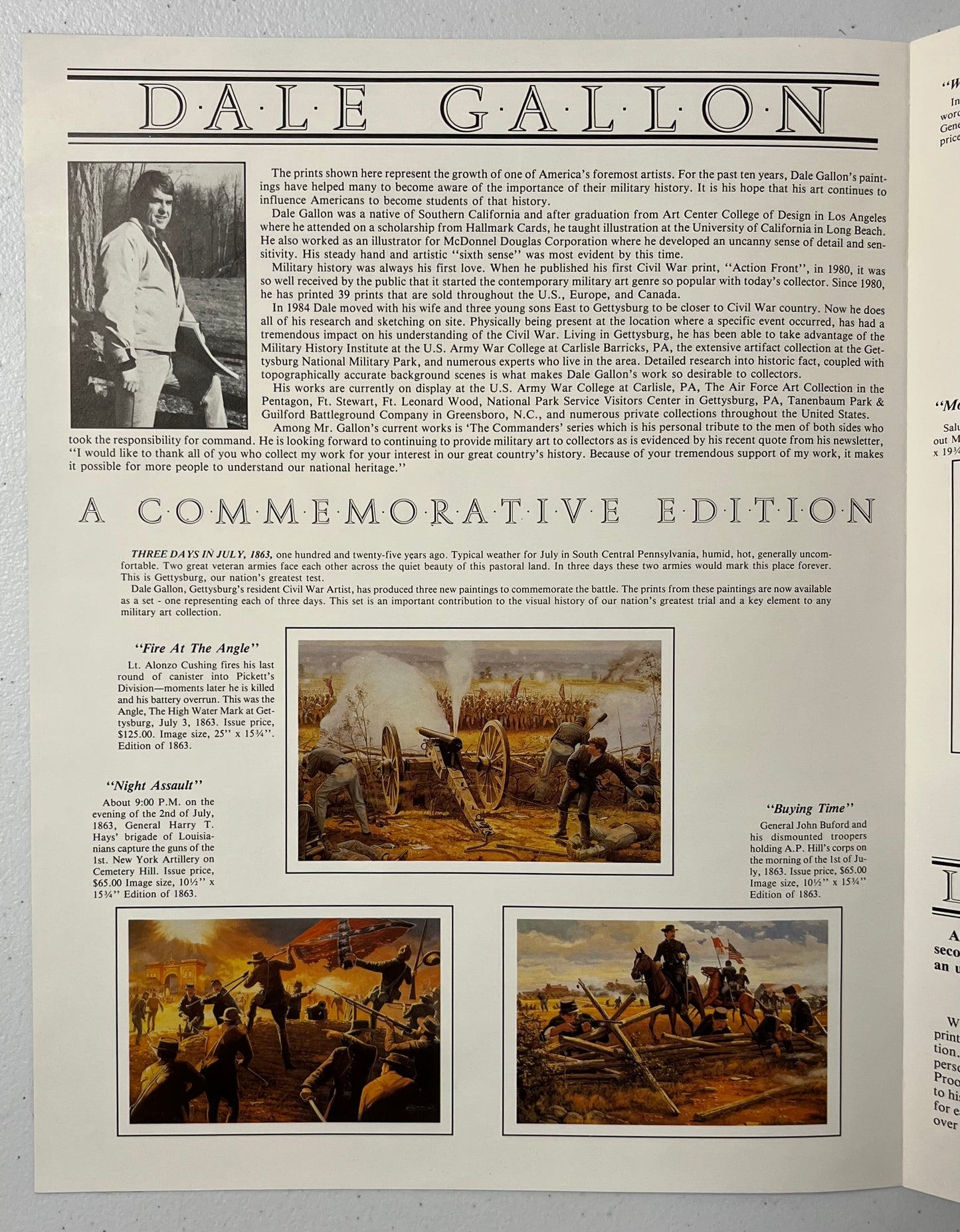 Dale Gallon (Night Assault) Civil War Framed Print - Singed & Numbered W/ COA