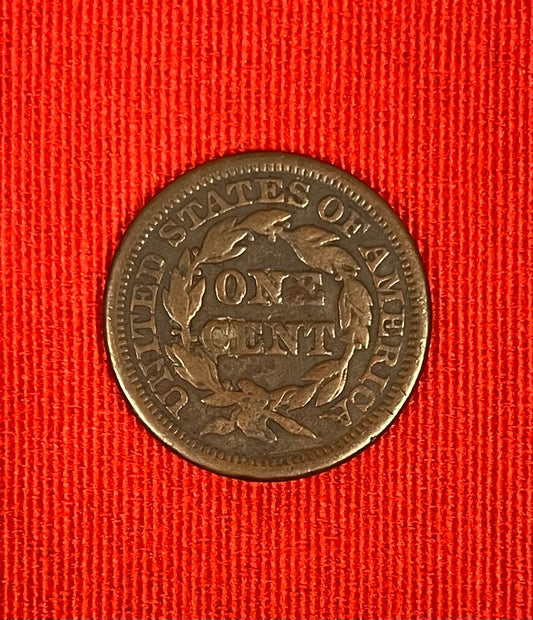 1844 Braided Hair Large Cent Very Fine