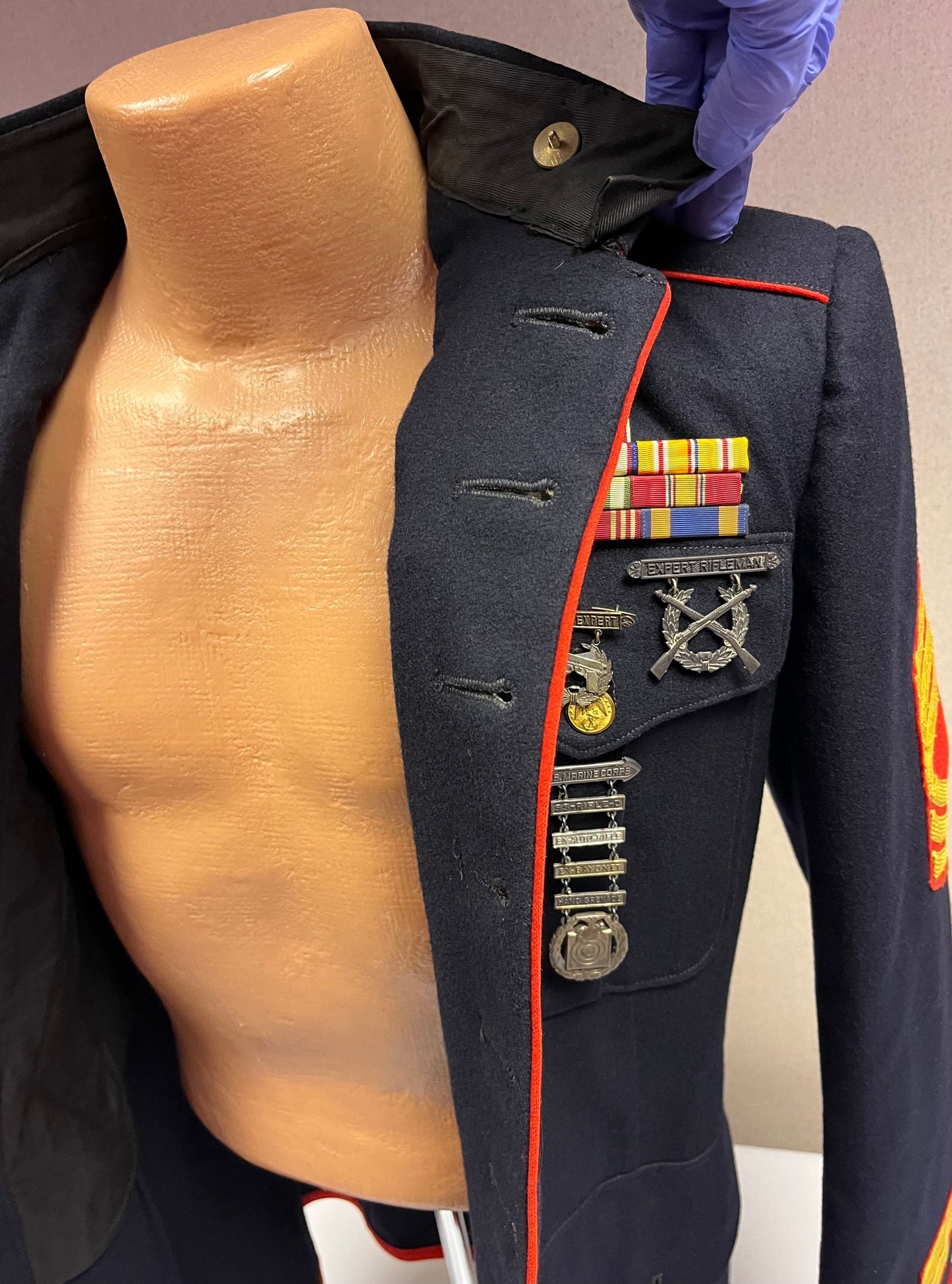 USMC Marine Corps Dress Blues Uniform Grouping (WW2 through Vietnam)