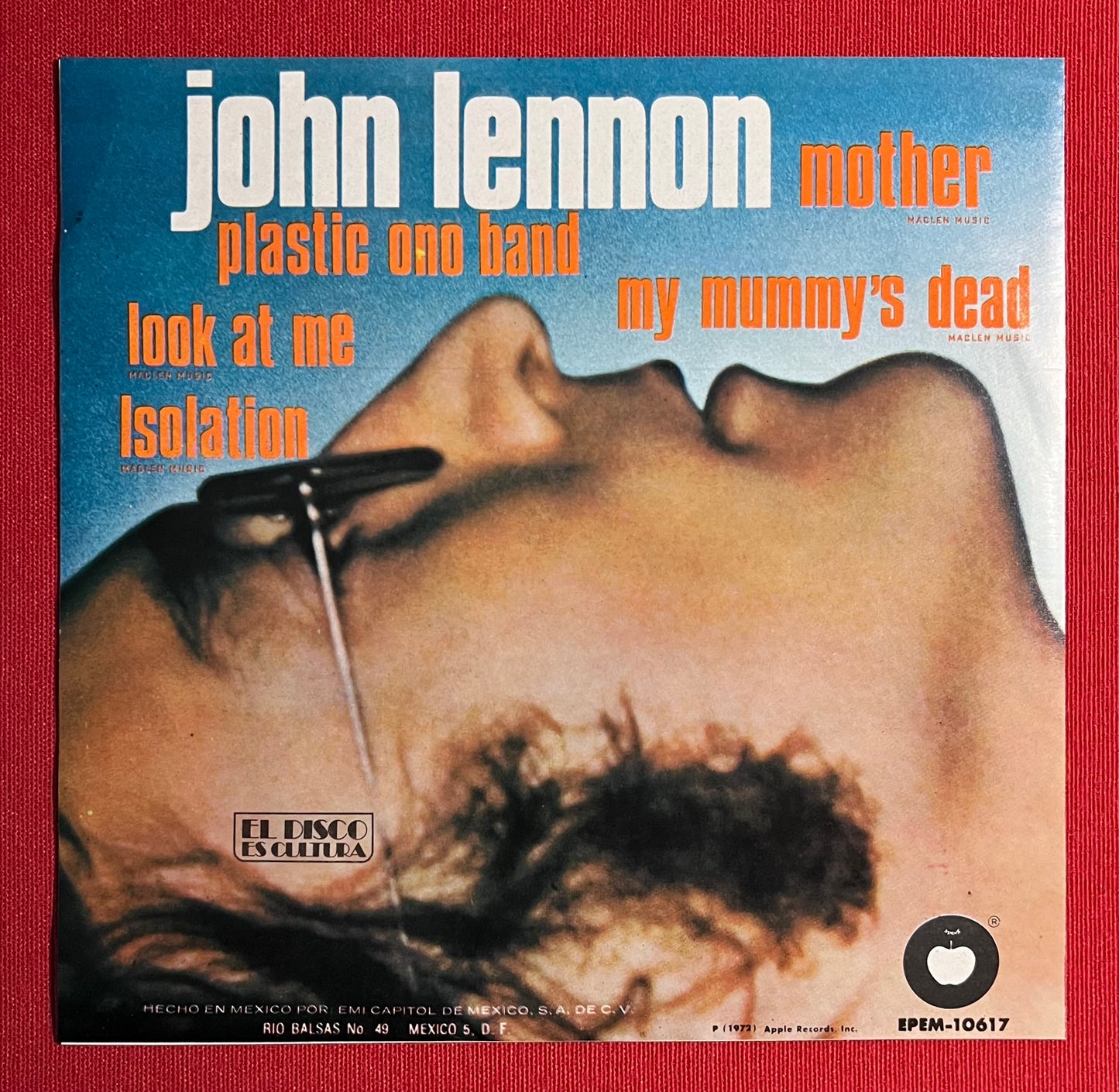 JOHN LENNON- Mother 7” 45 RPM Record 1972 Mexican Press RARE (Misprint) Beatles