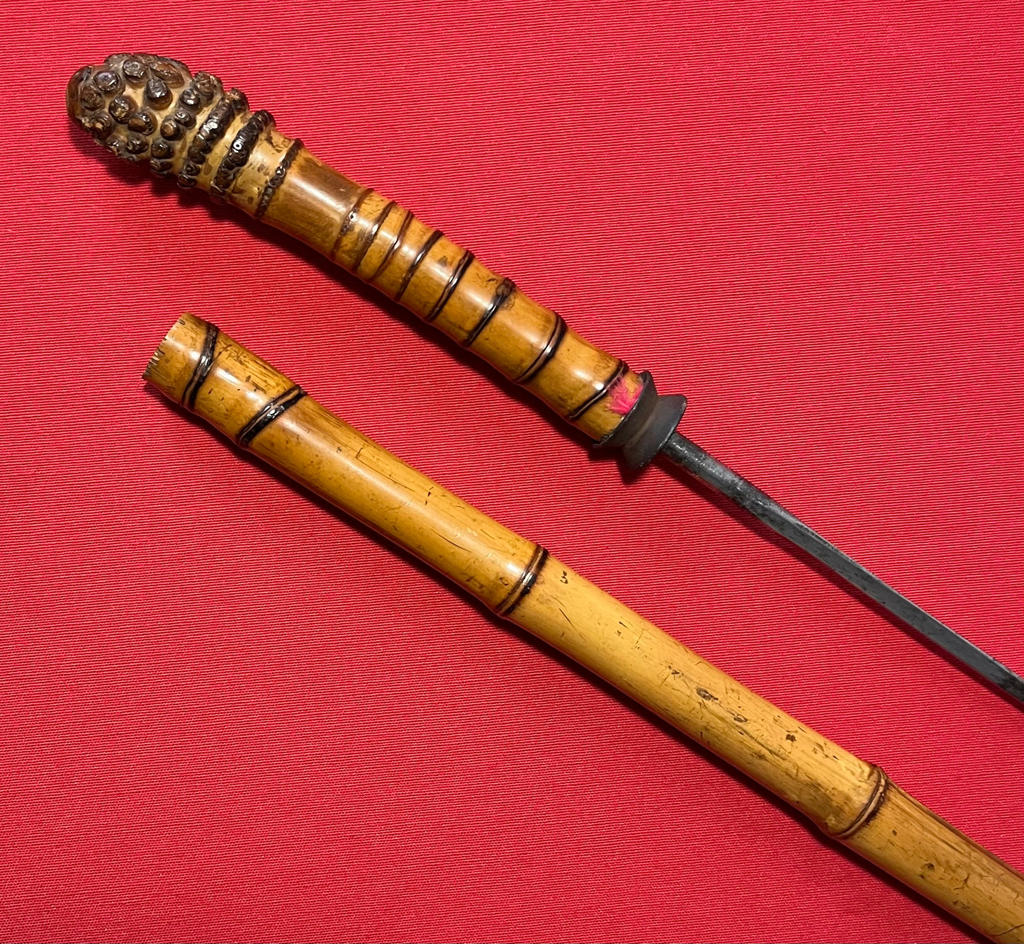 Original 19th Century Bamboo Sword Cane / Swordstick - Swagger Stick