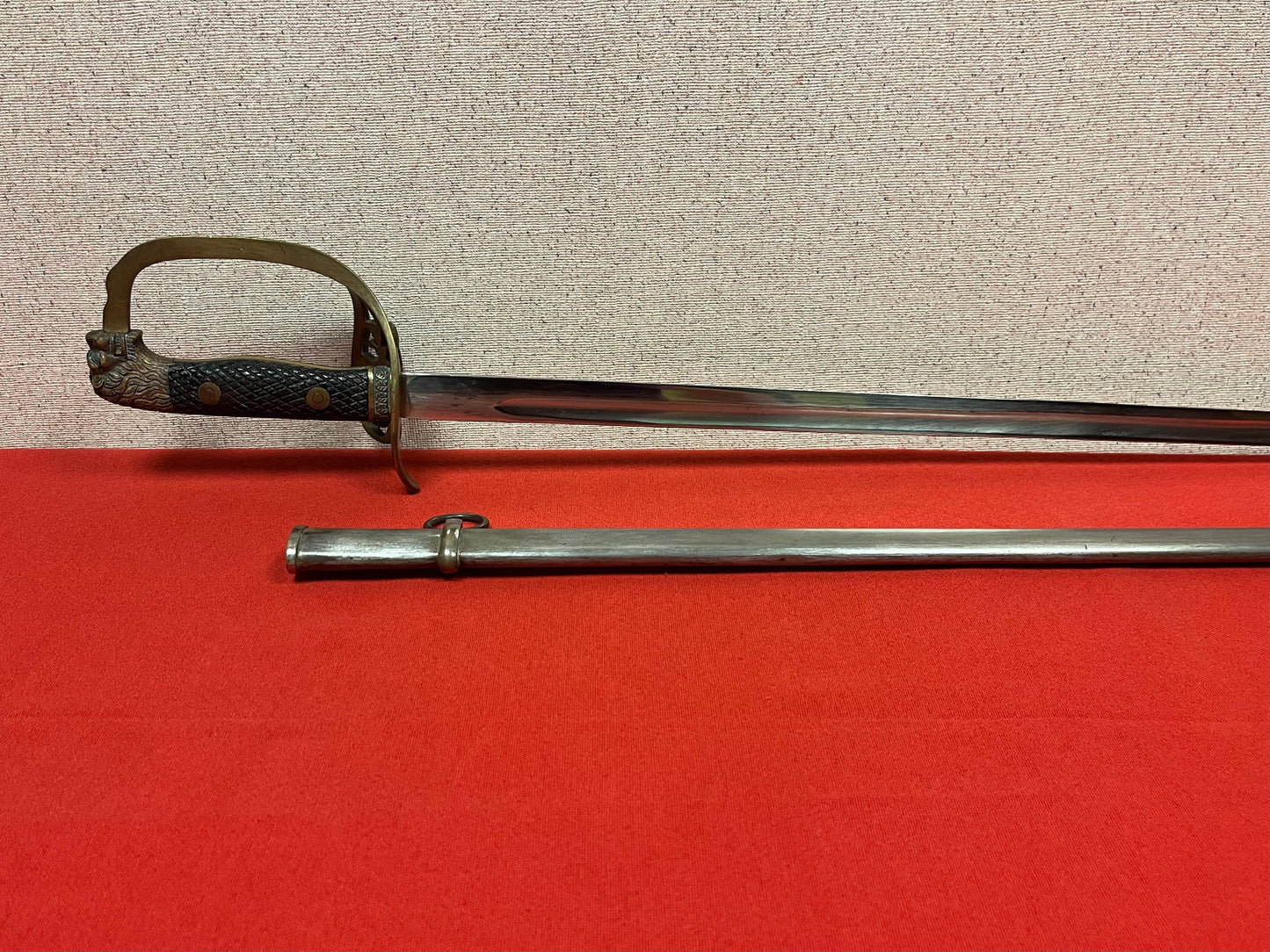 Spanish Army Officer’s “Lionhead” Sword & Scabbard - Authentic