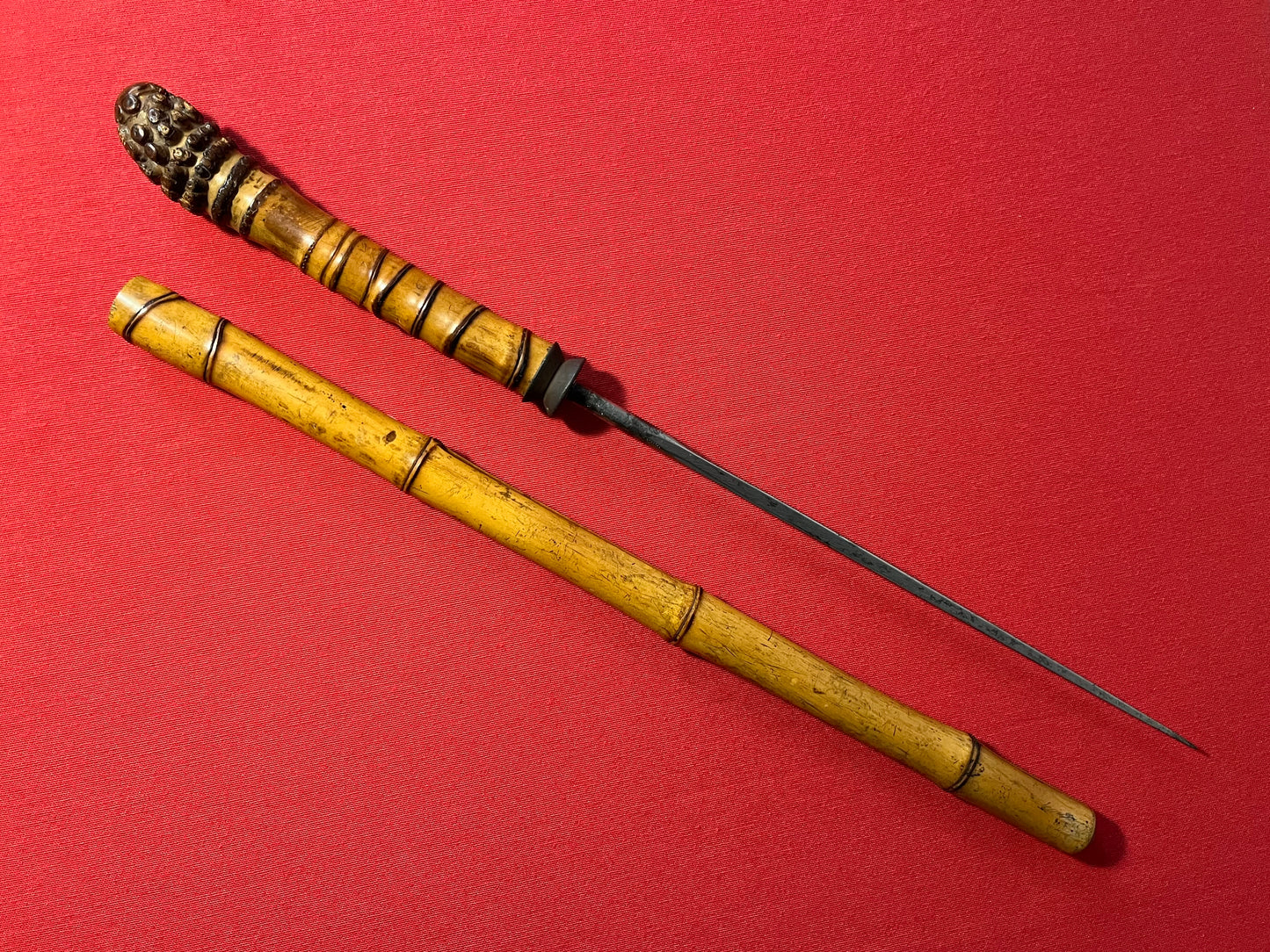 Original 19th Century Bamboo Sword Cane / Swordstick - Swagger Stick
