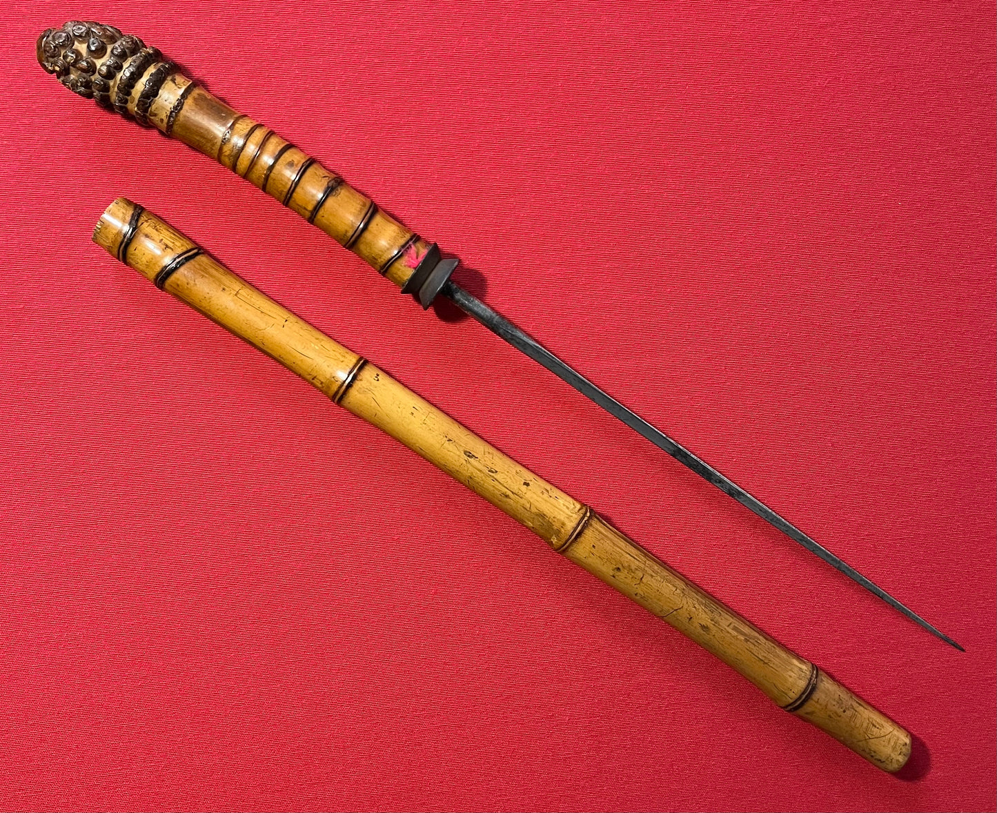 Original 19th Century Bamboo Sword Cane / Swordstick - Swagger Stick