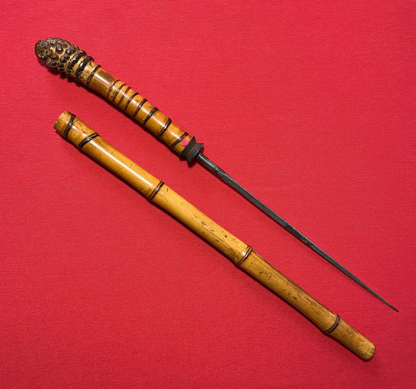 Original 19th Century Bamboo Sword Cane / Swordstick - Swagger Stick