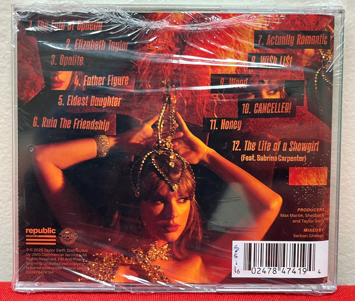 Taylor Swift - Signed CD Insert The Life Of A Showgirl #4