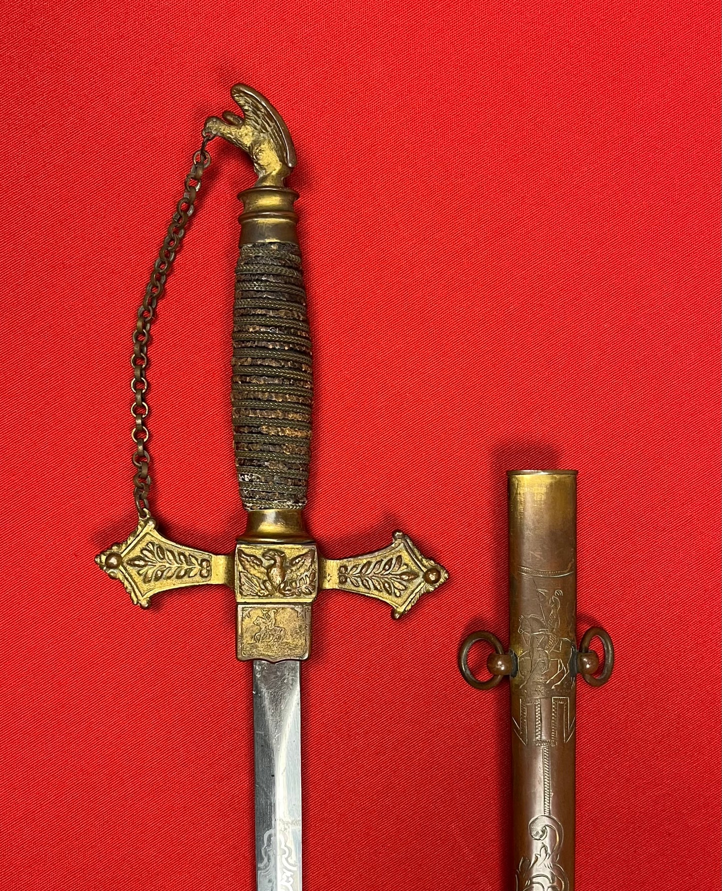 1872 Knights of the Golden Eagle Fraternal / Masonic Sword - Engraved
