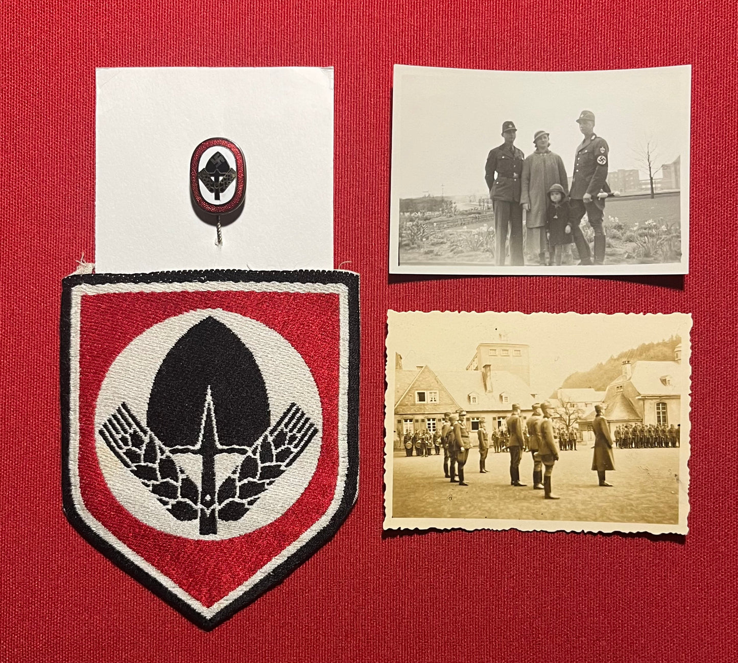 Authentic WW2 German RAD Membership Stick Pin / Photos & Patch Grouping