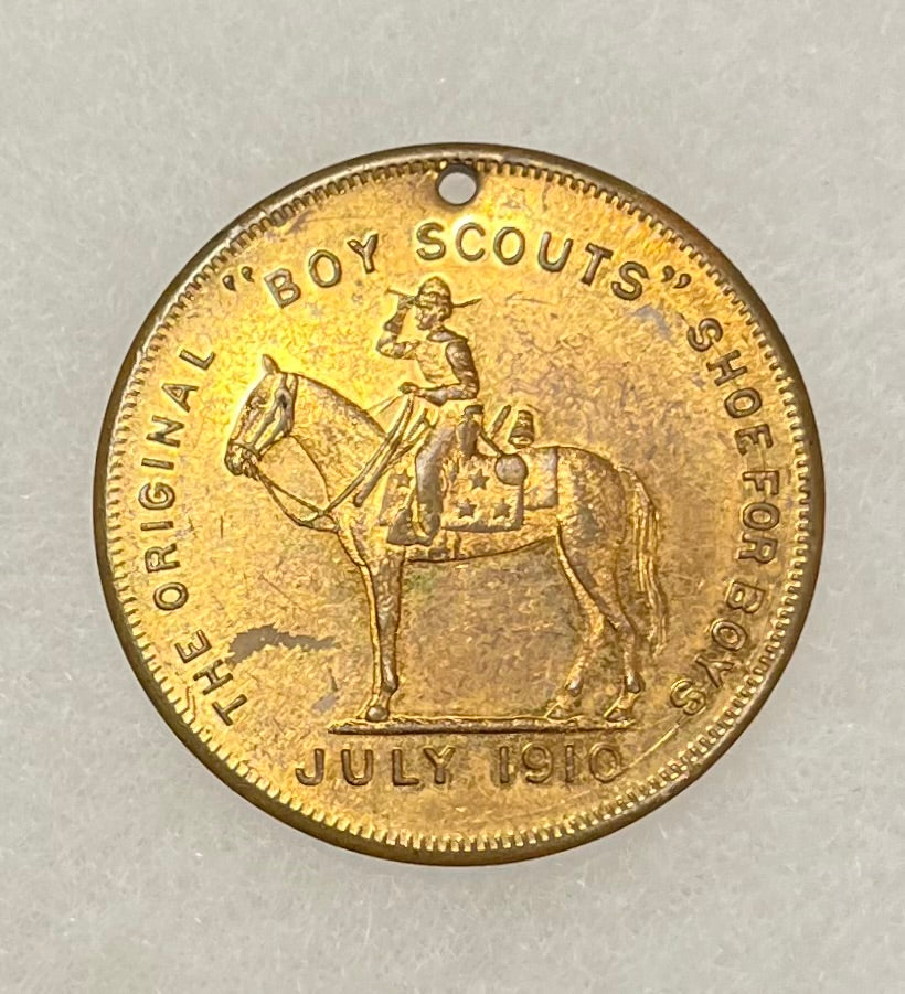 1910 Boyscouts of America “Swastika” Advertising Token Scarce (Shoe For Boys) Excelsior Shoe Co.