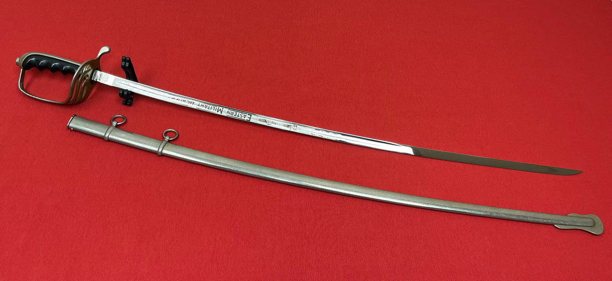 WW2 Era U.S. M1902 Officer’s Sword & Scabbard Engraved-Eastern Military Academy