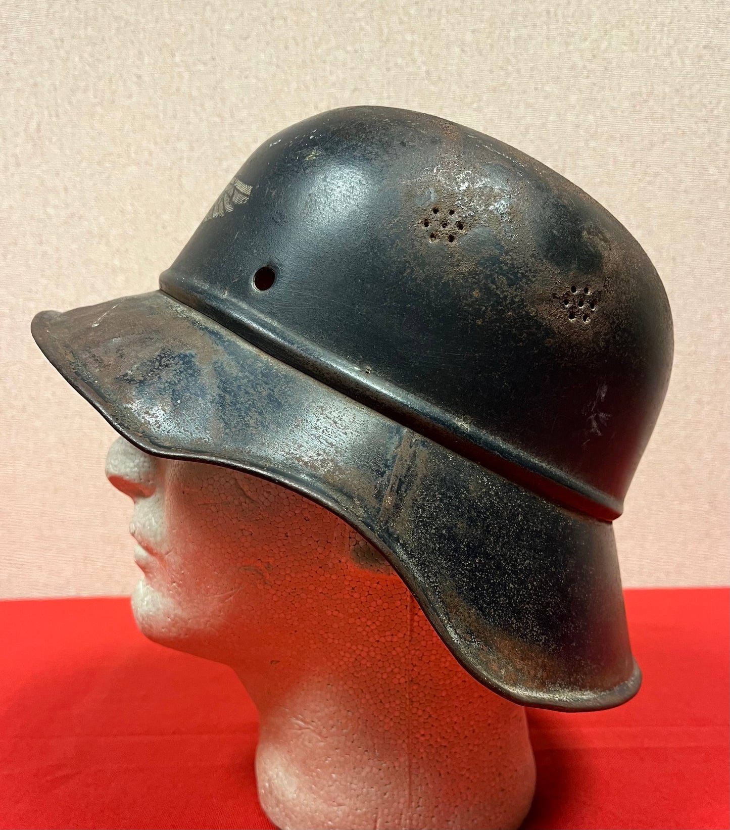 WW2 GERMAN M38 LUFTSCHUTZ "AIR RAID" GLADIATOR HELMET BATTLEFIELD PICKUP