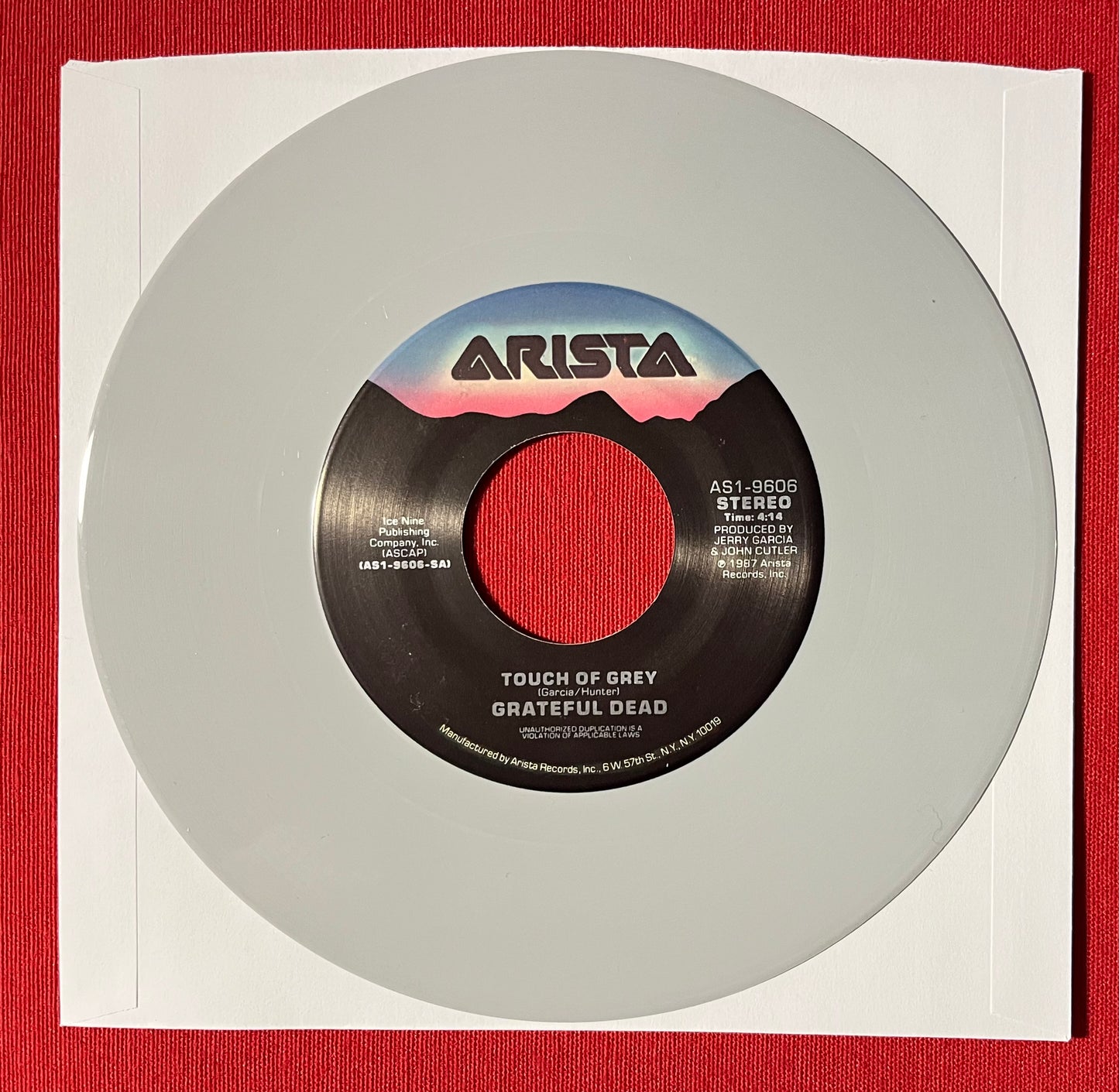 GRATEFUL DEAD- Touch Of Grey 1987 Limited Edition Colored 7" 45RPM Record / Poster Sleeve
