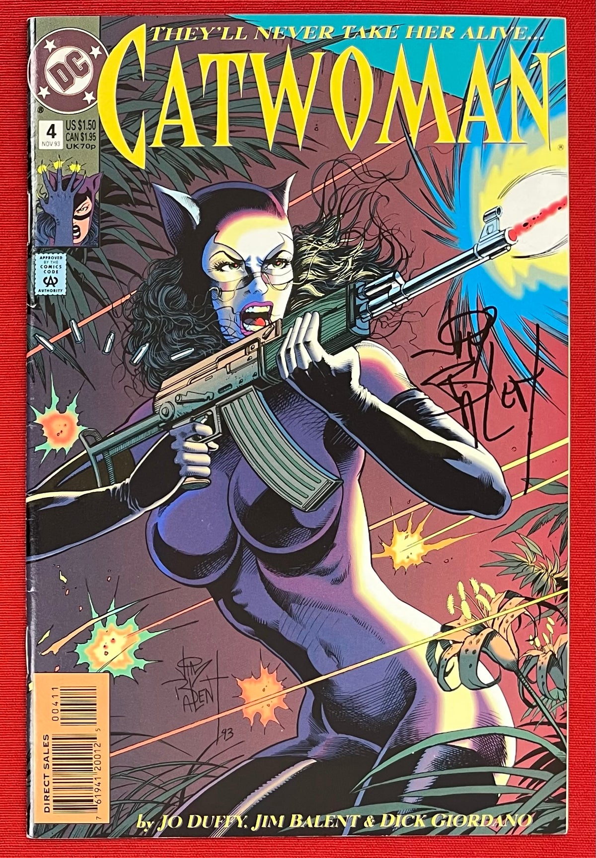 1993 Catwoman #4 (Signed) by Jim Balent Illustrator - DC Comics COA