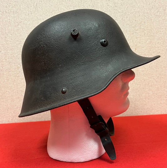 WWI GERMAN M1916 HELMET W/ TRANSITIONAL LINER & CHINSTRAP - TWO WARS !!!
