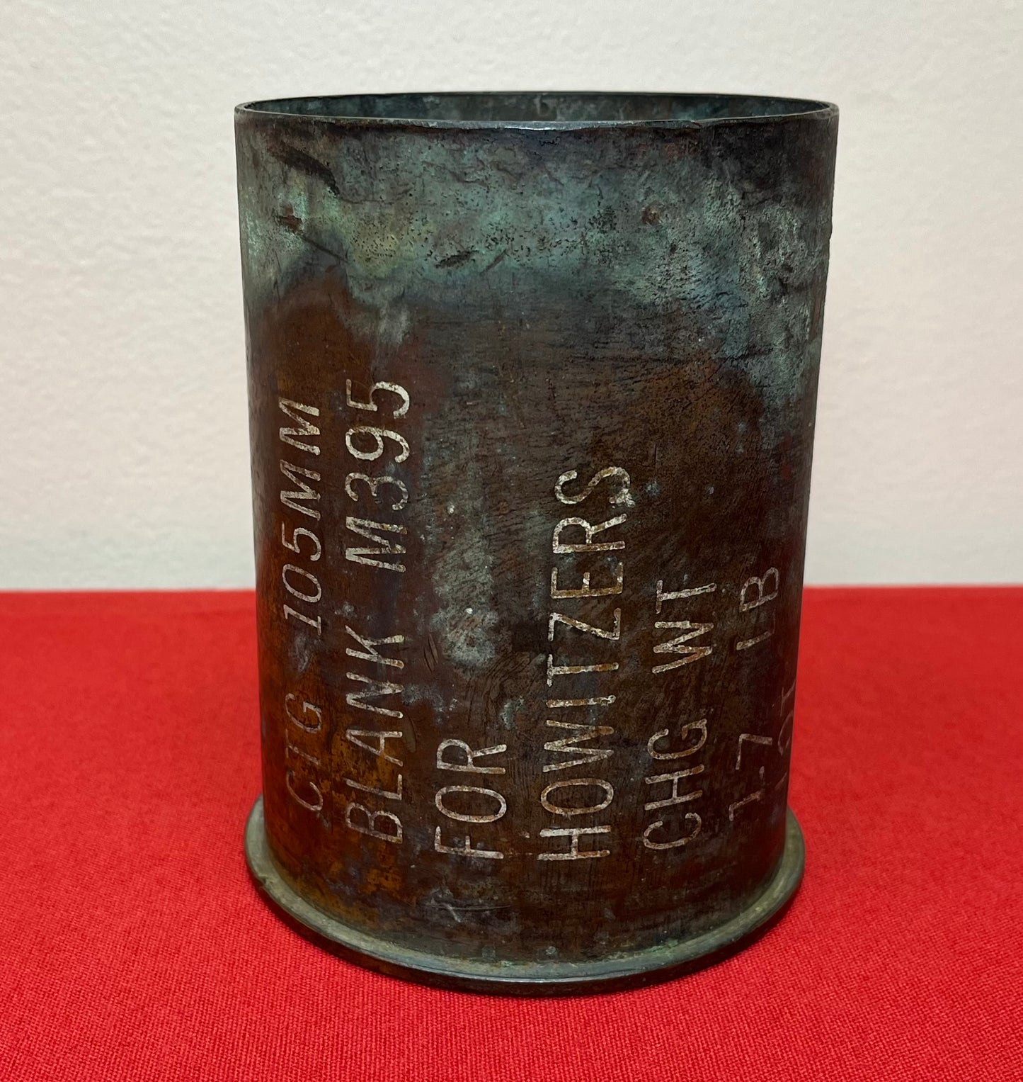 U.S. 105MM HOWITZER ARTILLERY SHELL (BLANK) CASING - VIETNAM ERA