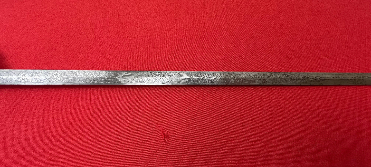 1800’s Sons of Veteran’s GAR Sword Etched Blade General Grant 1861-65 Civil War