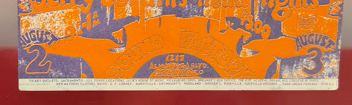 Country Joe And The Fish & Chambers Brothers Original Handbill - Sound Factory Sacramento California 1968
