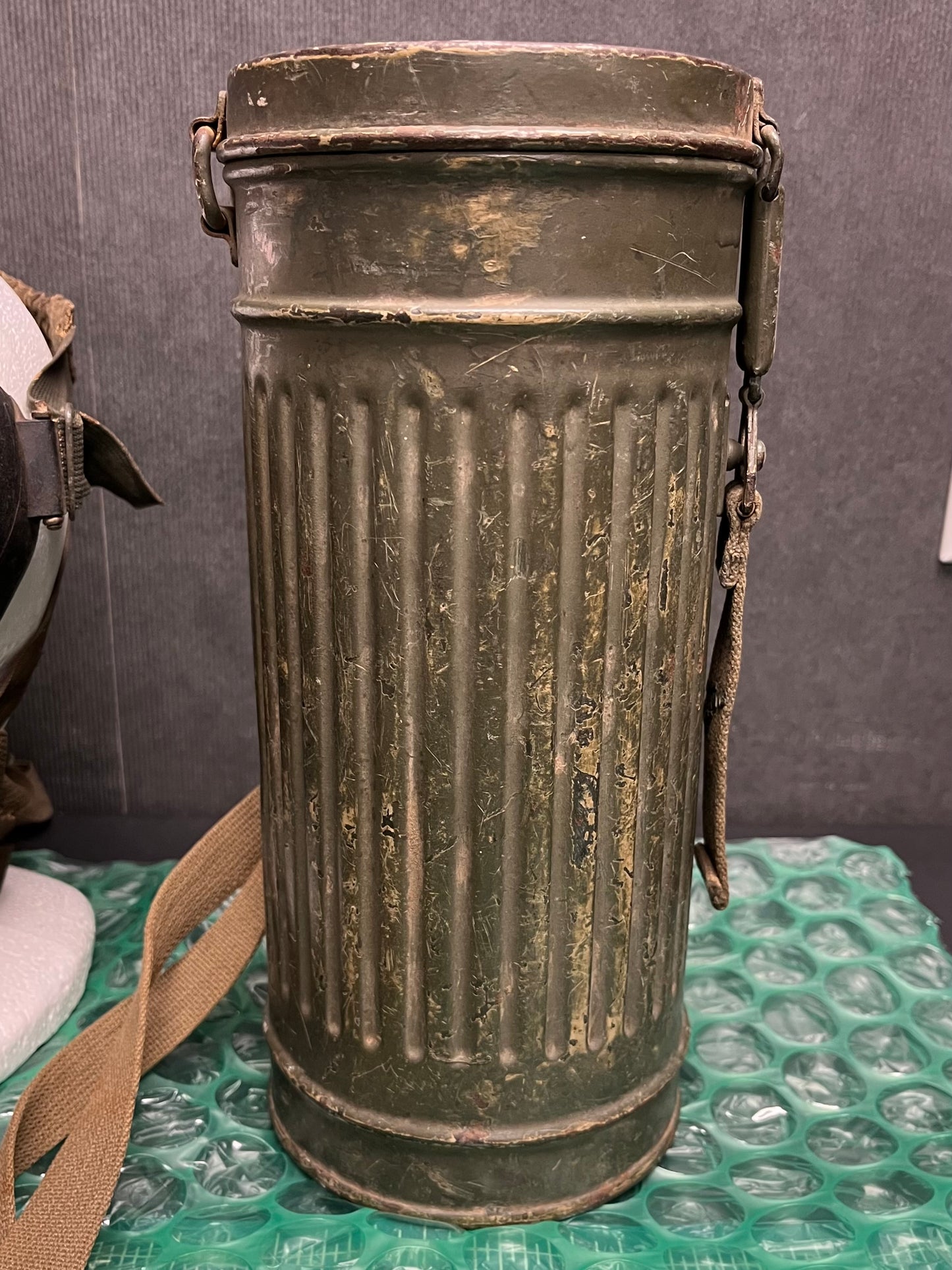 Original WWII German M38 Gas Mask w/ Filter & Canister