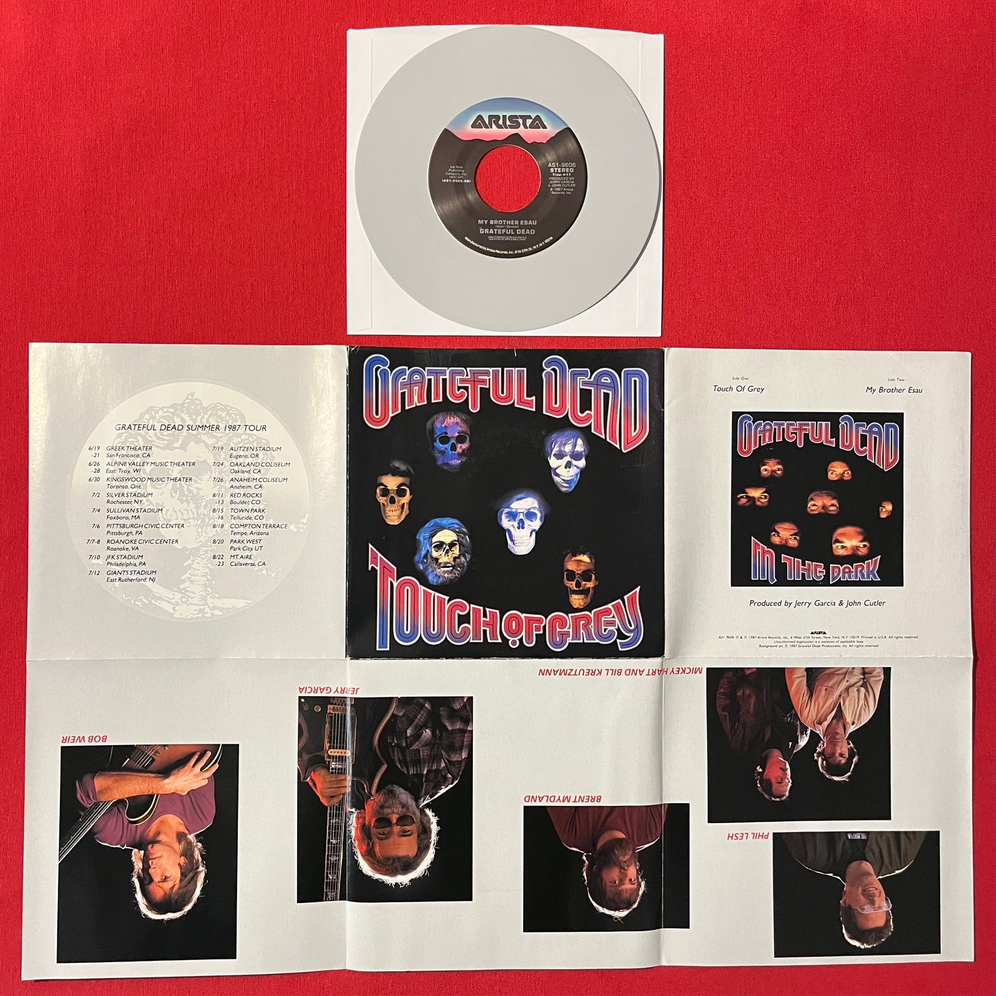 GRATEFUL DEAD- Touch Of Grey 1987 Limited Edition Colored 7" 45RPM Record / Poster Sleeve
