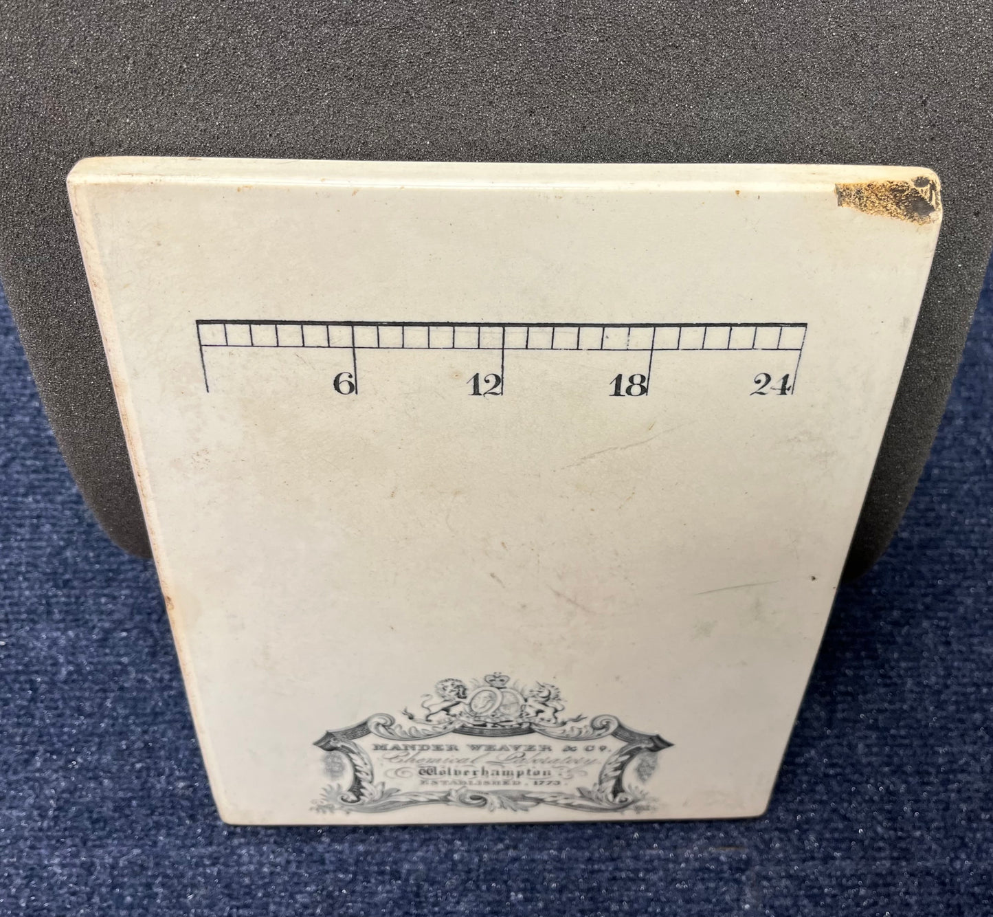 1773-1830 Ironstone
Chemists Apothecary Pill Tile/Slab by Mander & Weaver of Wolverhampton, England