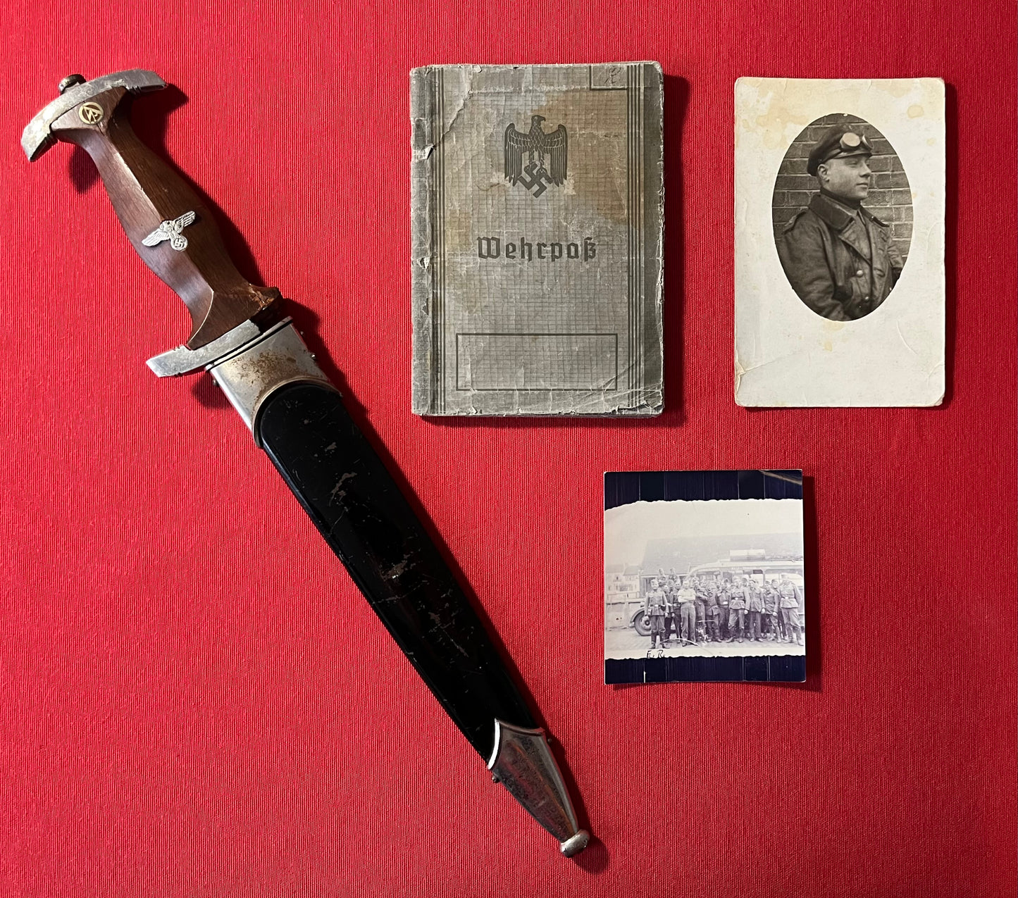 Authentic WW2 German Wehrpass & NSKK (Transportation Worker’s) Dagger “Bus Driver” of POWs
