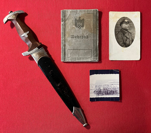 Authentic WW2 German Wehrpass & NSKK (Transportation Worker’s) Dagger “Bus Driver” of POWs